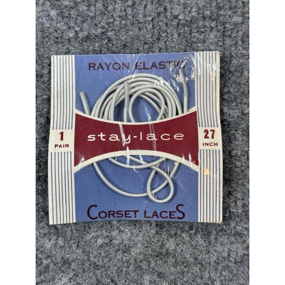 Vintage Stay Lace Corset Laces Rayon Elastic Lace-up 1 Pair 27” Inches White NIP